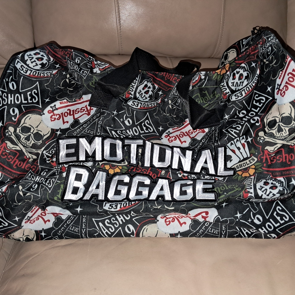 Emotional Baggage Graphic Black Bag